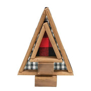 Black & Red Buffalo Check Fabric & Wood Nesting Trees (Set of 2)