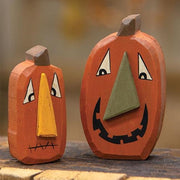 Funny Face Chunky Jack O Lantern Sitters (Set of 2)