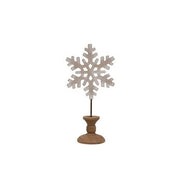Distressed Wooden Snowflake Spindles (Set of 3)