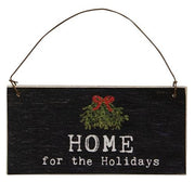 Home For the Holidays Winter Greenery Sign Ornament  (3 Count Assortment)