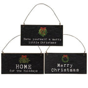 Home For the Holidays Winter Greenery Sign Ornament  (3 Count Assortment)