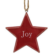 Red Star Christmas Words Ornament  (4 Count Assortment)