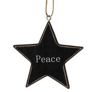 Black Star Christmas Words Ornament  (4 Count Assortment)