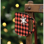 Red & Black Check Snowflake Cup Ornament