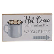 Hot Cocoa With Marshmallows Block Sign