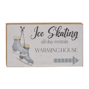 Ice Skating Rentals Block Sign