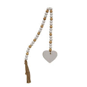 White Heart Bead Garland