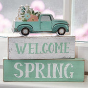 Welcome Spring Blocks with Flower Truck (Set of 3)