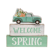 Welcome Spring Blocks with Flower Truck (Set of 3)