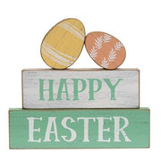 Happy Easter Blocks with Easter Eggs (Set of 4)