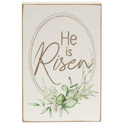 He Is Risen Wooden Block Sign