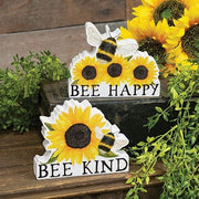 Bee Kind/Happy Bee & Sunflower Block  (2 Count Assortment)