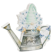 Enjoy Spring Gnome in Watering Can Chunky Sitter