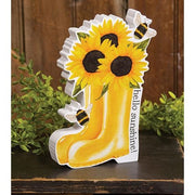 Hello Sunshine Sunflower Boots & Bees Chunky Sitter