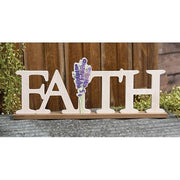Faith & Lavender Wooden Cutout Sitter