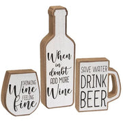 Distressed Wooden When In Doubt Blocks (Set of 3)
