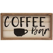 Coffee Bar Shiplap Look Framed Sign