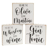 Olive to My Martini Polka Dot Square Block  (3 Count Assortment)