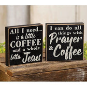 Coffee & Prayer Square Block  (2 Count Assortment)