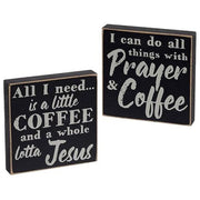 Coffee & Prayer Square Block  (2 Count Assortment)