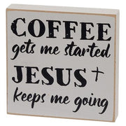 Coffee & Jesus Square Block  (3 Count Assortment)