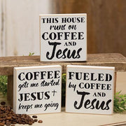 Coffee & Jesus Square Block  (3 Count Assortment)