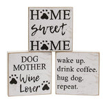 Dog Mother Square Block  (3 Count Assortment)