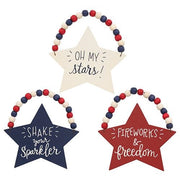 Beaded Patriotic Star Ornament  (3 Count Assortment)