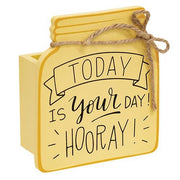 Today Is Your Day Wooden Mason Jar Vase