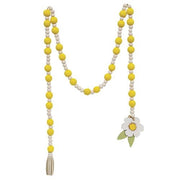 Yellow & White Bead Garland with Flower Tag