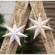 Distressed Wooden Moravian Star Ornament  (2 Count Assortment)