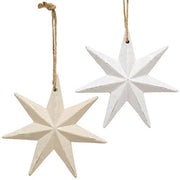 Distressed Wooden Moravian Star Ornament  (2 Count Assortment)