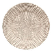 Antiqued White Basket Weave Plate