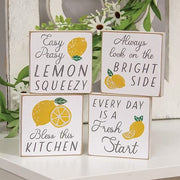 Always Look on the Bright Side Square Block  (4 Count Assortment)