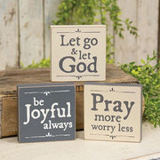 Let Go & Let God Square Block  (3 Count Assortment)