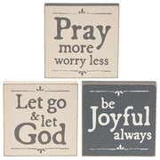 Let Go & Let God Square Block  (3 Count Assortment)