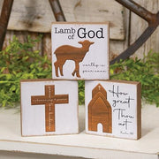 Lamb of God Square Block  (3 Count Assortment)