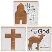 Lamb of God Square Block  (3 Count Assortment)