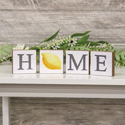 Lemon "Home" Blocks (Set of 4)