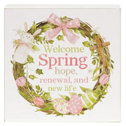 Welcome Spring Easter Wreath Box Sign