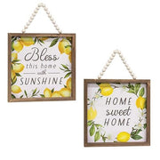 Home Sweet Home Lemons Beaded Framed Sign  (2 Count Assortment)