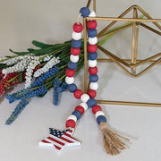 Red - White & Blue Flag Star Beaded Garland