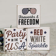 Fireworks & Freedom Square Block  (3 Count Assortment)