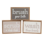 Farmhouse Colors Bathroom Sayings Box Sign  (3 Count Assortment)