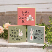 Shake Your Bunny Tail Square Block  (3 Count Assortment)