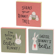 Shake Your Bunny Tail Square Block  (3 Count Assortment)