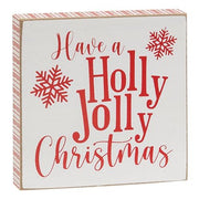 Holly Jolly Christmas Trees Square Block  (2 Count Assortment)