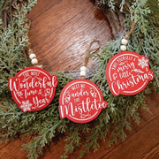 Merry Little Christmas Beaded Ornaments (Set of 3)