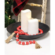 Red & White Bead Garland with Tassel