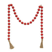 Red & White Bead Garland with Tassel